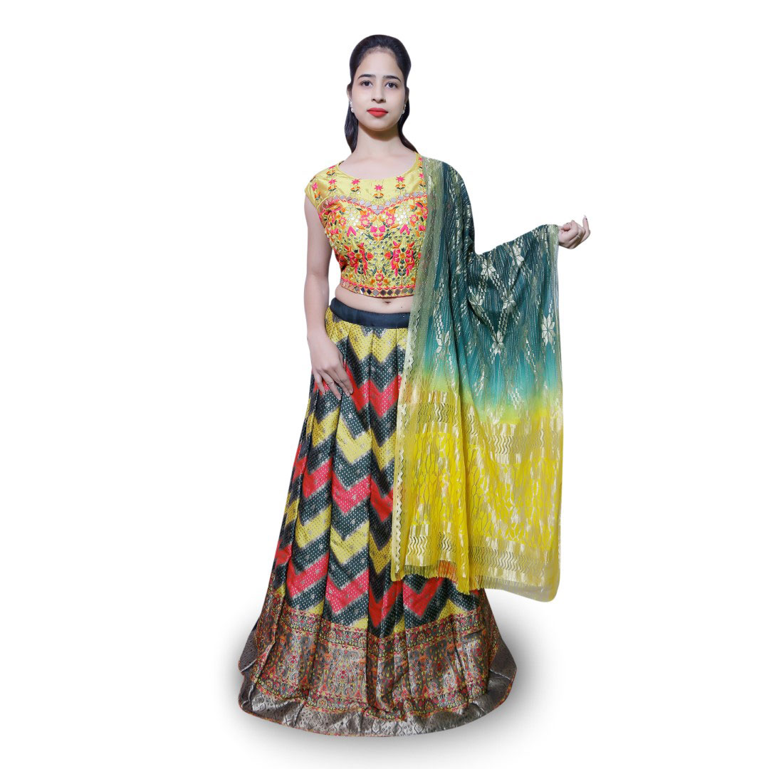  Getntry Designer Cotton Lehenga Choli Set for Women Regular Fit Stylish Dress